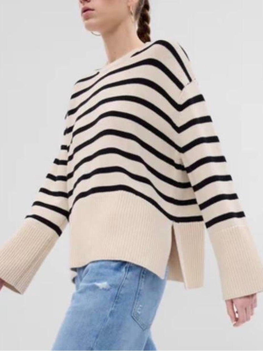 Gap Split-Hem Crewneck Sweater